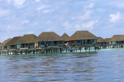 vodní vily resort Maledivy